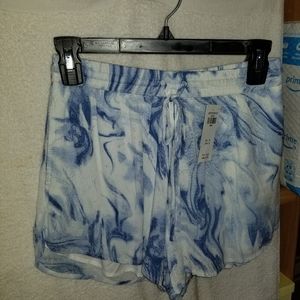 Drawstring Marbled Tie Dye Shorts